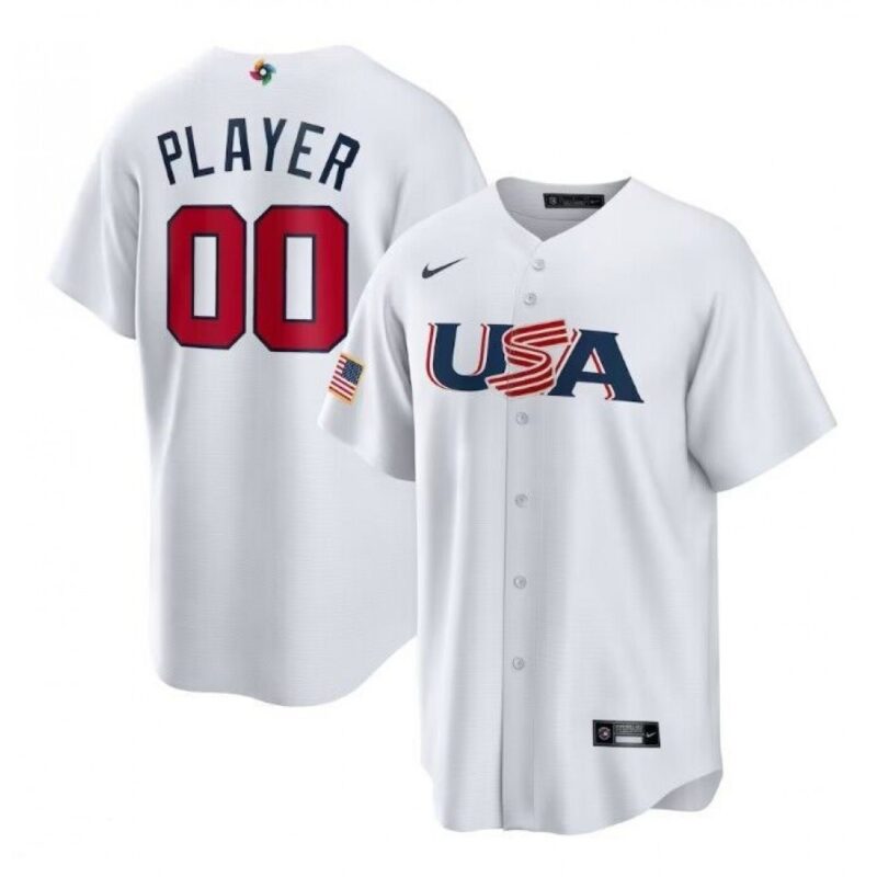 686329ebbf472_1 Men's USA Baseball ACTIVE PLAYER Custom White World Baseball Classic Stitched Jersey