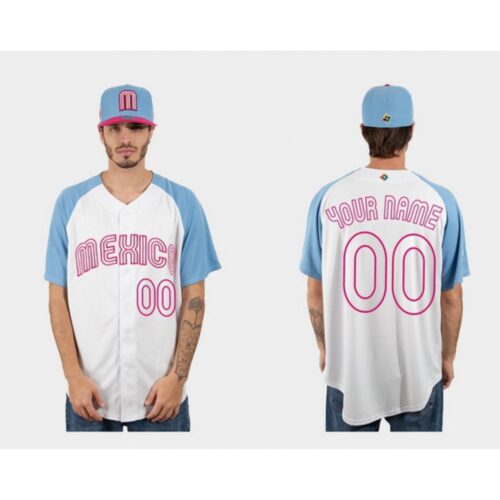 686329ee23573_1 Men's Mexico Baseball ACTIVE PLAYER Custom White Blue 2023 World Baseball Classic Stitched Jersey