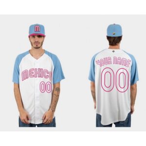 686329f09aaa4_1 Women's Mexico Baseball ACTIVE PLAYER Custom White Blue 2023 World Baseball Classic Stitched Jersey(Run Small)