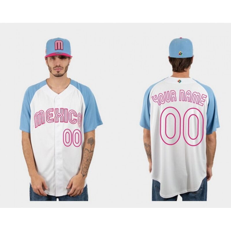 686329f09aaa4_1 Women's Mexico Baseball ACTIVE PLAYER Custom White Blue 2023 World Baseball Classic Stitched Jersey(Run Small)