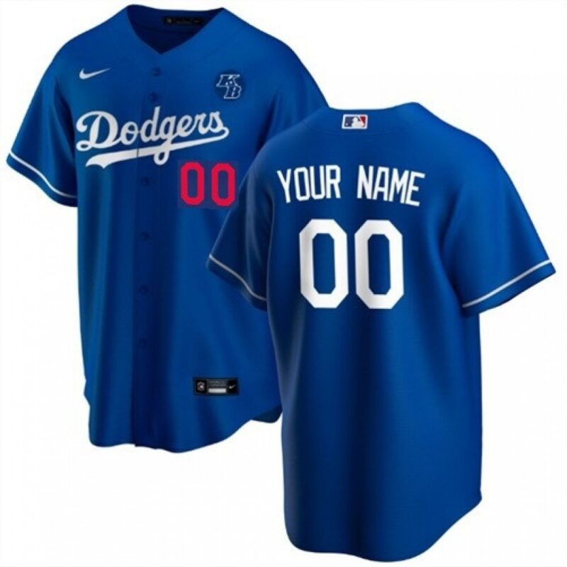 68632a1c29f27_1 Youth Los Angeles Dodgers Customized Blue With KB Patch Stitched MLB Jersey