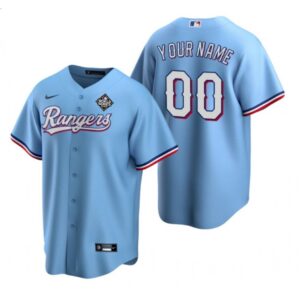 68632a6c67fe2_1 Men's Texas Rangers ACTIVE Player Custom Blue 2023 World Series Stitched Baseball Jersey