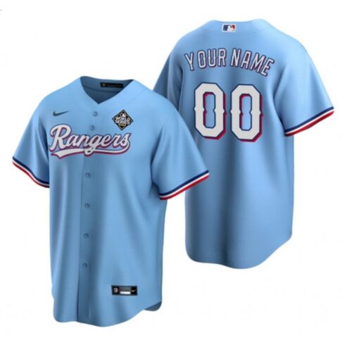 68632a6c67fe2_1 Men's Texas Rangers ACTIVE Player Custom Blue 2023 World Series Stitched Baseball Jersey
