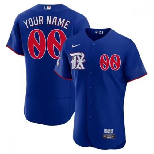 68632a80b9604_1 Men's Texas Rangers ACTIVE PLAYER Custom 2023 Royal City Connect Flex Base Stitched Baseball Jersey