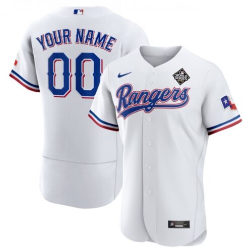 68632a8861a7a_1 Men's Texas Rangers ACTIVE Player Custom White 2023 World Series Flex Base Stitched Baseball Jersey