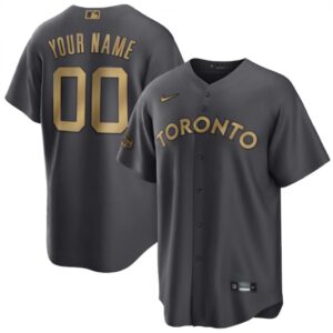 68632abd77ef8_1 Men's Toronto Blue Jays ACTIVE Player Custom 2022 All-Star Charcoal Cool Base Stitched Baseball Jersey