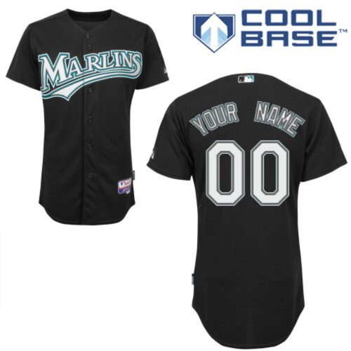 68632ae3ceb27_1 Marlins Personalized Authentic Black MLB Jersey