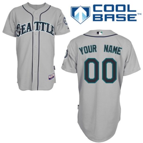 68632ae92298a_1 Mariners Customized Authentic Grey Cool Base MLB Jersey