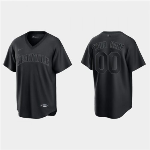 68632af07d10b_1 Men's Seattle Mariners ACTIVE Player Custom Black Pitch Black Fashion Replica Stitched Jersey