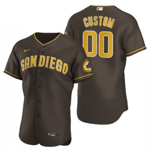68632b1aa4d41_1 Men's San Diego Padres Brown Customized Stitched Jersey
