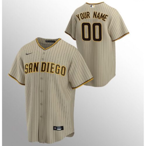 68632b1fc8725_1 Men's San Diego Padres Tan Brown Customized Stitched Jersey