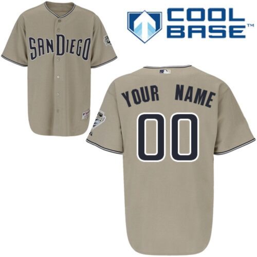 68632b2cade24_1 Padres Customized Authentic Grey Cool Base MLB Jersey