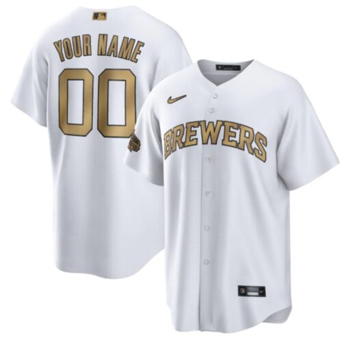 68632b529f7db_1 Men's Milwaukee Brewers ACTIVE Player Custom 2022 All-Star Cool Base White Stitched Baseball Jersey