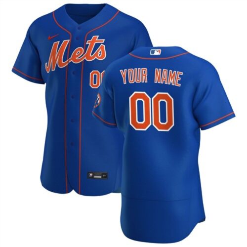 68632b57dde8e_1 Men's New York Mets Blue Customized Stitched MLB Jersey