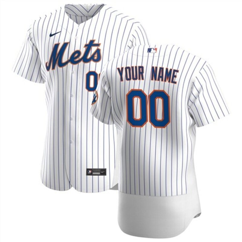 68632b5a945fc_1 Men's New York Mets White Customized Stitched MLB Jersey