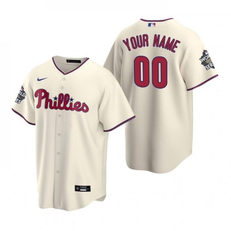 68632b6ec7833_1 Men's Philadelphia Phillies Customized Cream 2022 World Series Cool Base Stitched Baseball Jersey