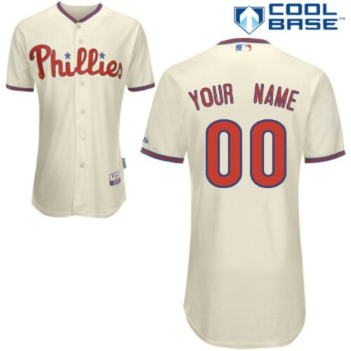 68632b7135360_1 Men's Philadelphia Phillies Customized Cream Cool Base Stitched Baseball Jersey
