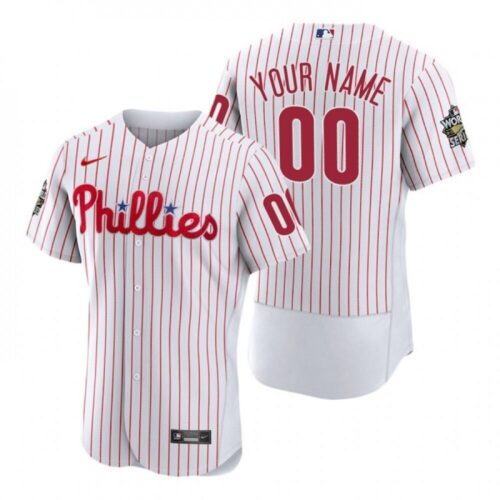68632b7ae5472_1 Men's Philadelphia Phillies White Customized 2022 World Series Cool Base Stitched Baseball Jersey
