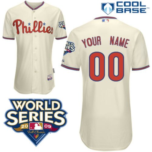 68632b8258671_1 Phillies Personalized Authentic Cream w/2009 World Series Patch Cool Base MLB Jersey