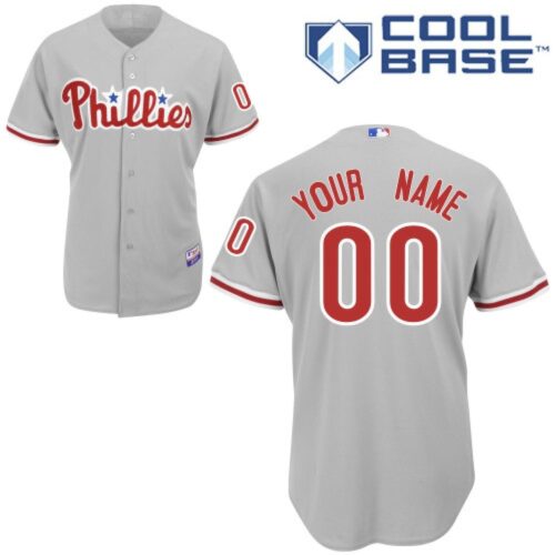 68632b84e1d4b_1 Phillies Personalized Authentic Grey Cool Base MLB Jersey