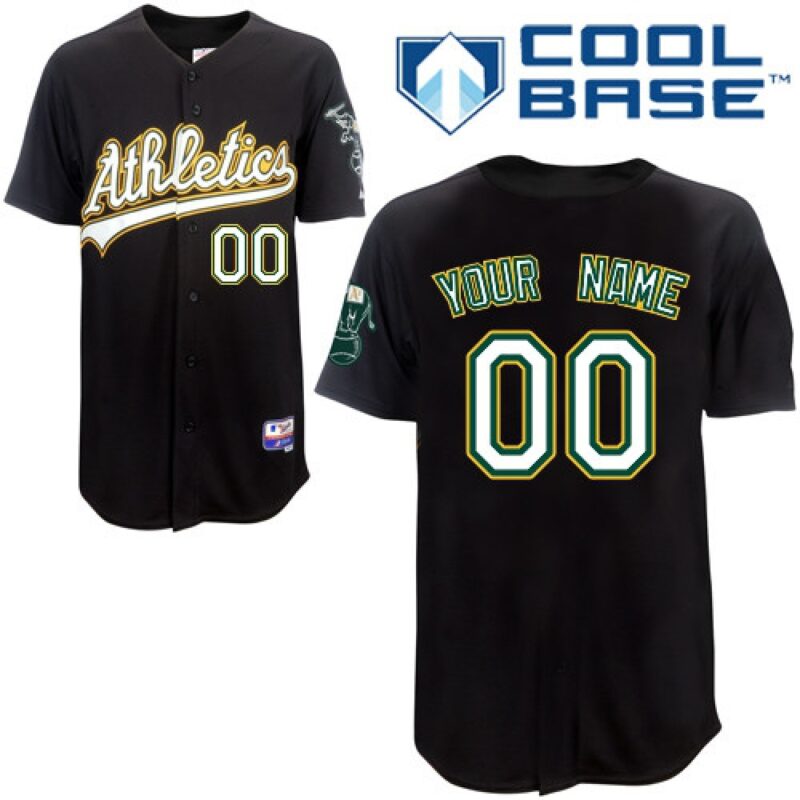 68632ba16accc_1 Athletics Personalized Authentic Black Cool Base MLB Jersey
