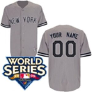 68632bc78b1ba_1 Yankees Personalized Authentic Grey w/2009 World Series Patch MLB Jersey