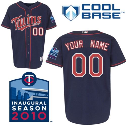 68632be3d6d62_1 Twins Personalized Authentic Blue Cool Base w/2010 inaugural Stadium Patch MLB Jersey