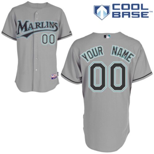 68632c094c68e_1 Marlins Personalized Authentic Grey MLB Jersey