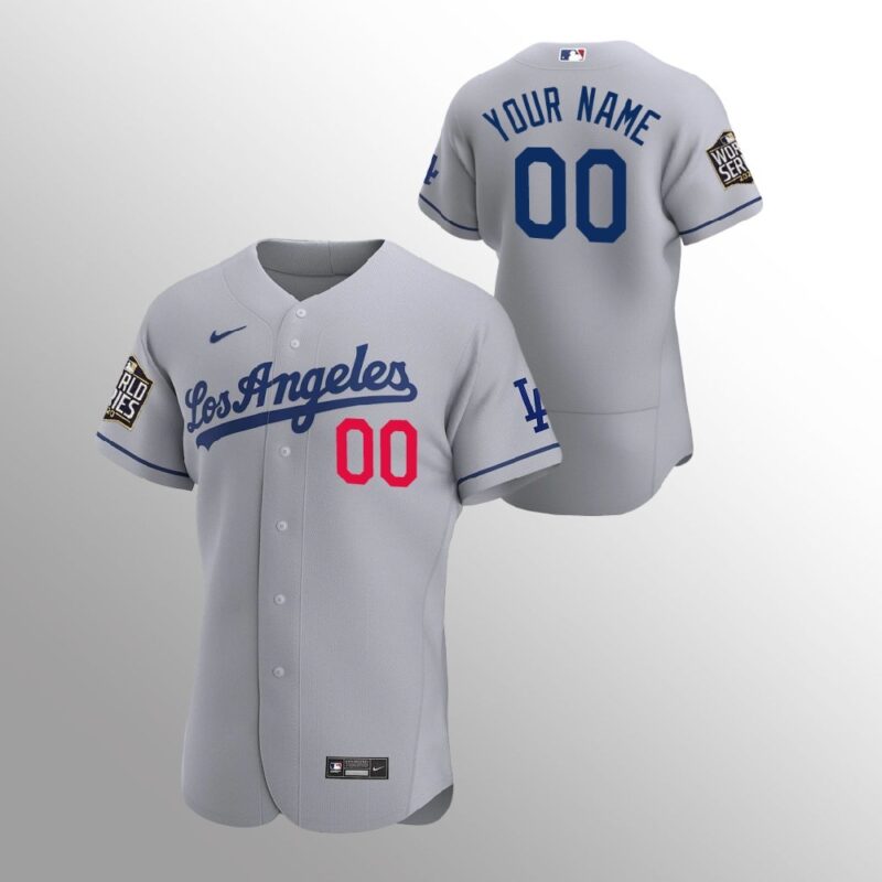 68632c595c7d4_1 Men's Los Angeles Dodgers ACTIVE Player Grey 2020 World Series Bound Custom Flex Base Stitched Jersey