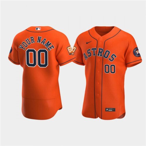 68632ca498b3b_1 Men's Houston Astros ACTIVE Player Custom Orange 60th Anniversary Flex Base Stitched Baseball Jersey