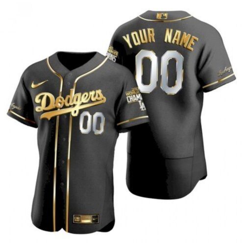 68632cdccc1ed_1 Men's Los Angeles Dodgers Customized Black Gold 2020 World Series Champions Flex Base Stitched Jersey
