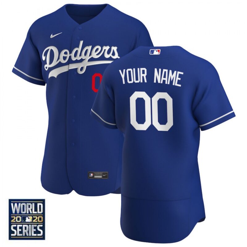 68632ce9b3750_1 Men's Los Angeles Dodgers Customized Blue 2020 World Series Bound Flex Base Stitched MLB Jersey