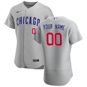 68632d9620bf0_1 Men's Chicago Cubs Grey Customized Stitched MLB Jersey