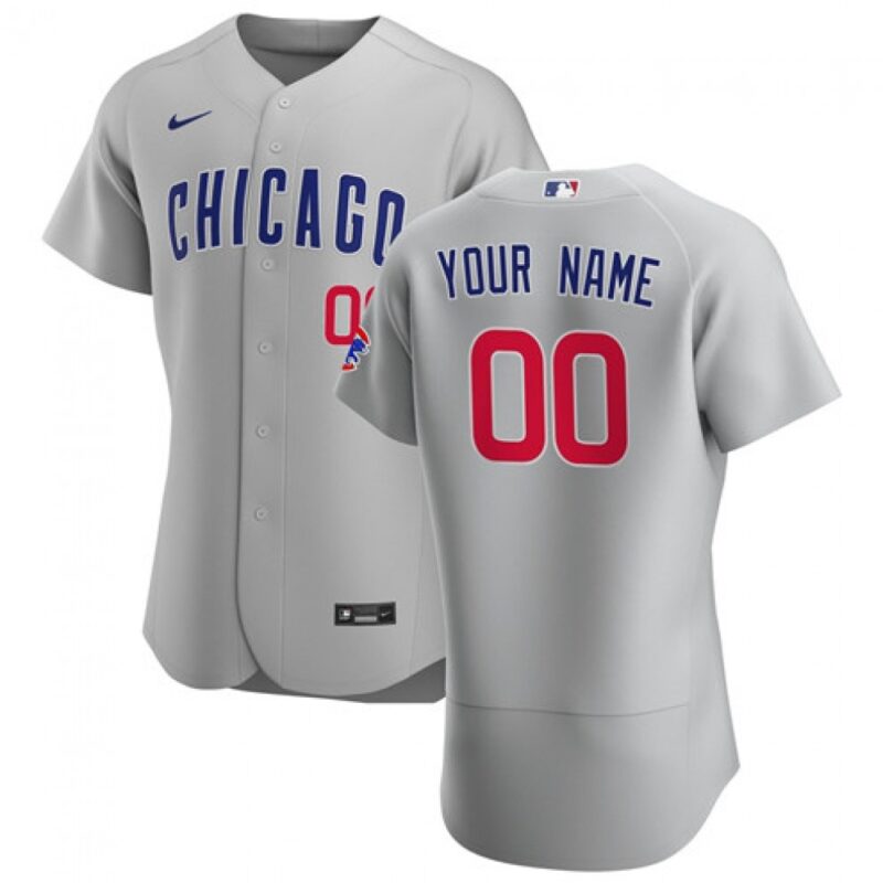 68632d9620bf0_1 Men's Chicago Cubs Grey Customized Stitched MLB Jersey