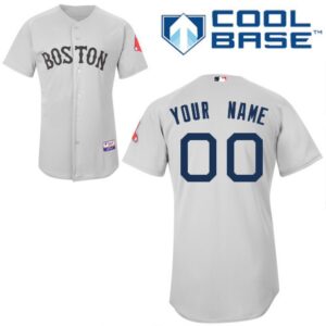68632dcd24ee3_1 Red Sox Personalized Authentic Grey MLB Jersey