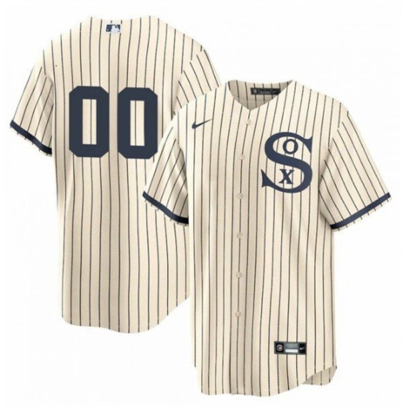 68632e09f2620_1 Men's Chicago White Sox ACTIVE PLAYER Custom 2021 Cream/Navy Field of Dreams Cool Base Jersey