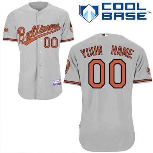 68632e195a93f_1 Orioles Personalized Authentic Grey MLB Jersey