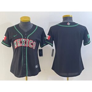 68632eb0268af_1 Youth Mexico Baseball Blank 2023 Black World Baseball Classic Stitched Jersey