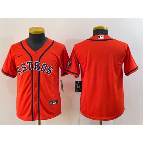 68632ee9c5cd9_1 Toddler Houston Astros Blank Orange With Patch Stitched Baseball Jersey