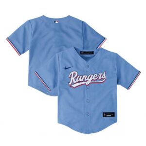 68632efae5d16_1 Toddler Texas Rangers Blank Light Blue Stitched Baseball Jersey