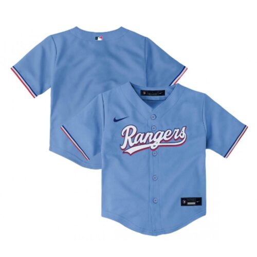 68632efae5d16_1 Toddler Texas Rangers Blank Light Blue Stitched Baseball Jersey