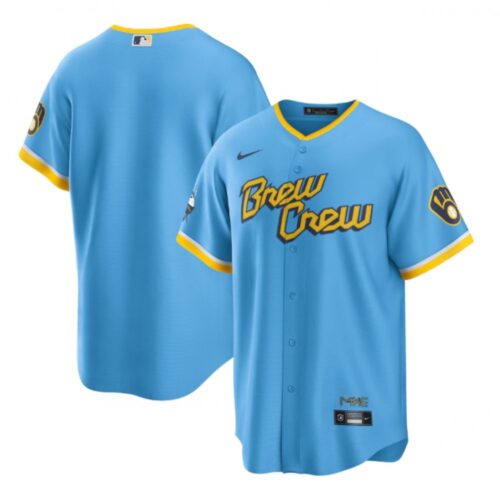 68632f1c96171_1 Youth Milwaukee Brewers Blank 2022 Powder Blue City Connect Stitched Jersey