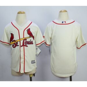 68632f3c09e24_1 Cardinals Blank Cream Cool Base Stitched Youth MLB Jersey