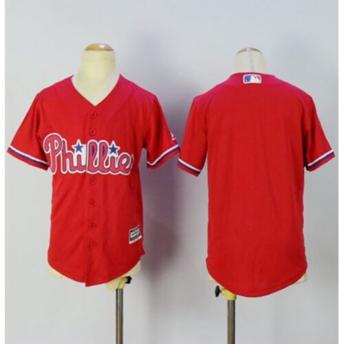 68632f40c5e1b_1 Phillies Blank Red Alternate Cool Base Stitched Youth MLB Jersey