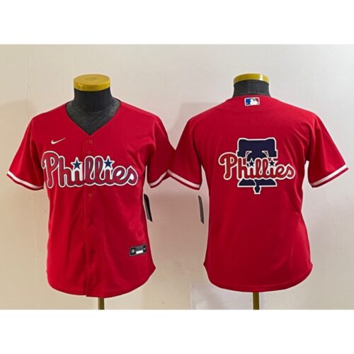 68632f4333610_1 Youth Philadelphia Phillies Red Team Big Logo Cool Base Stitched Baseball Jersey