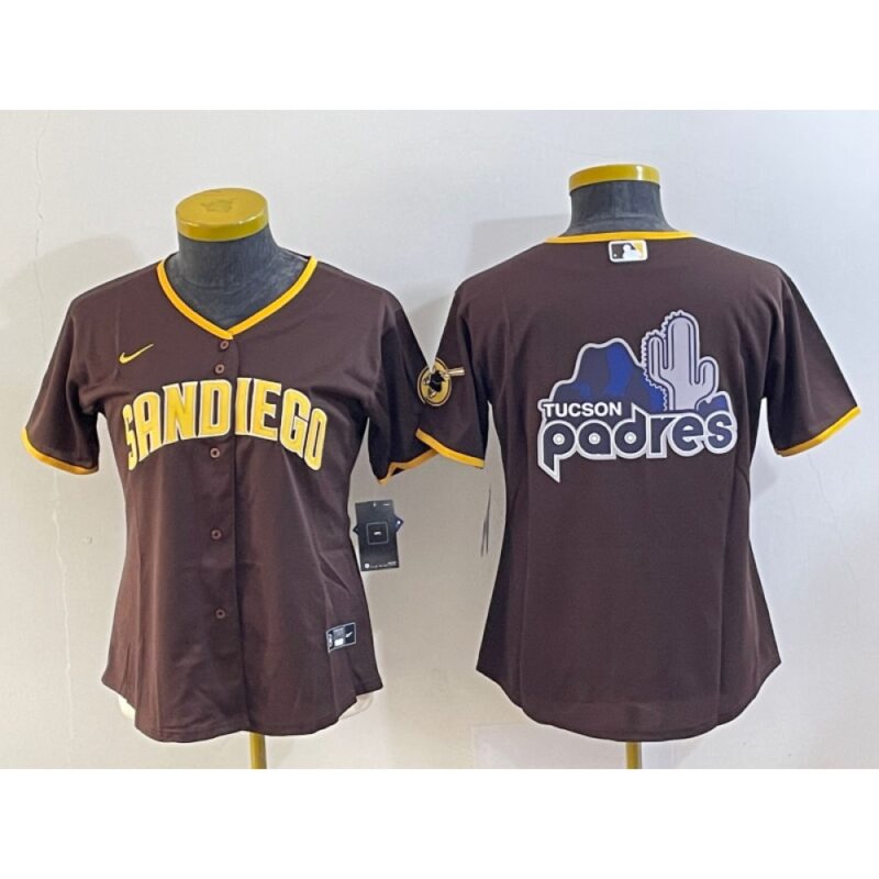 68632f5b6eed3_1 Youth San Diego Padres Brown Team Big Logo Stitched Baseball Jersey