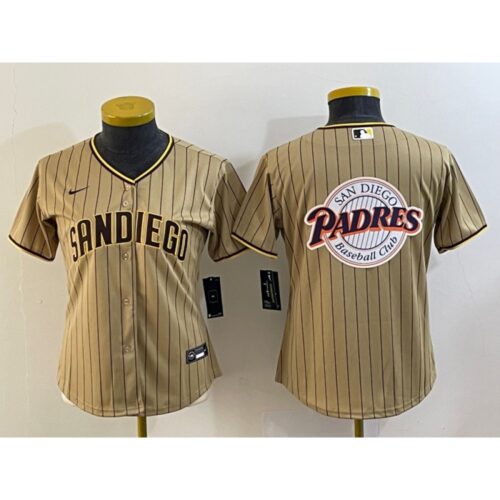 68632f6041948_1 Youth San Diego Padres Tan Team Big Logo Stitched Baseball Jersey