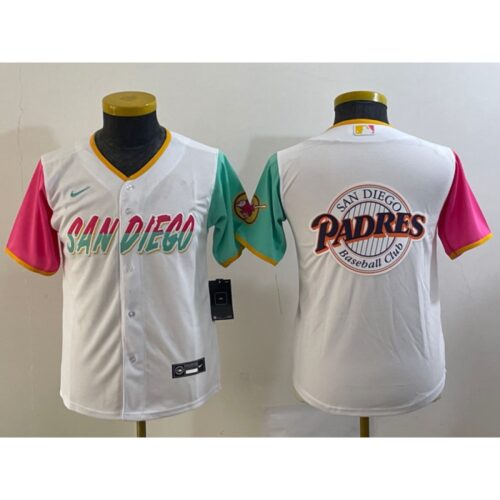 68632f64efca6_1 Youth San Diego Padres White Team Big Logo City Connect Stitched Baseball Jersey