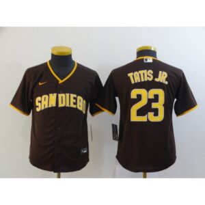 68632f69b680b_1 Youth San Diego Padres Fernando Tatis Jr. Coffee Cool Base Stitched MLB Jersey