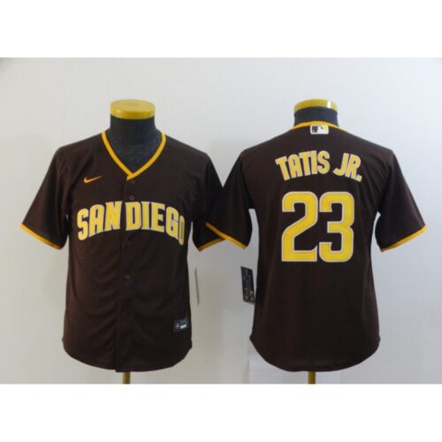 68632f69b680b_1 Youth San Diego Padres Fernando Tatis Jr. Coffee Cool Base Stitched MLB Jersey